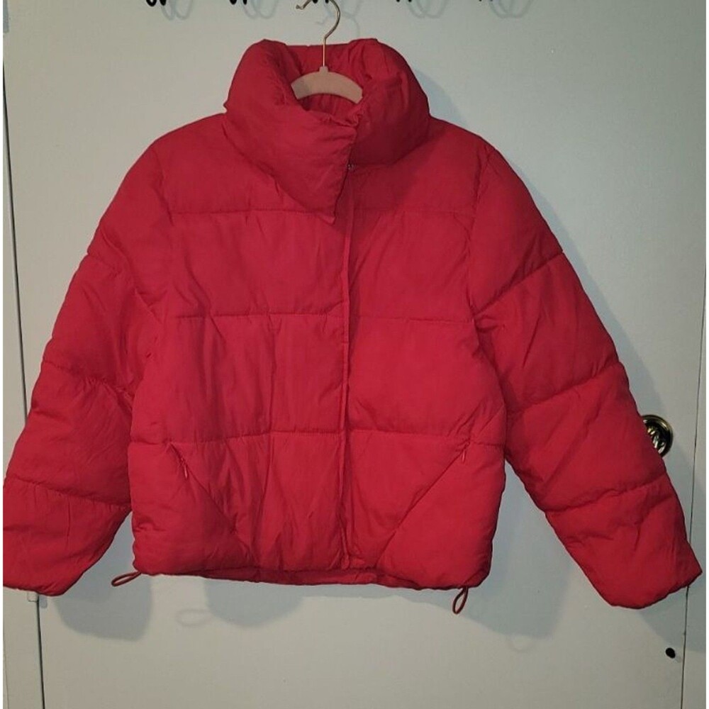 A New Day Womens Sz M Water Resistant Puffer Jacket Hot Pink Warm Winter Coat